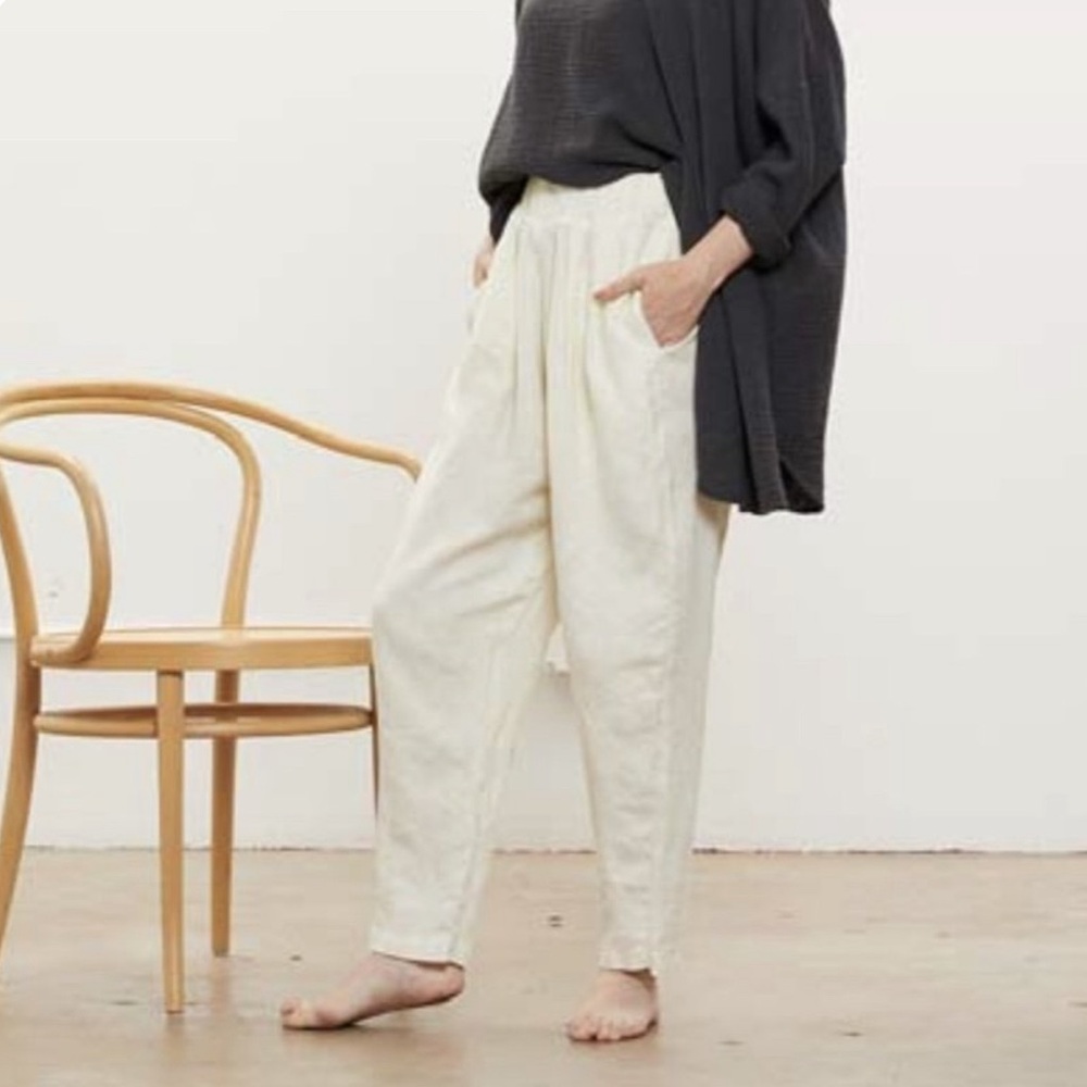 Black Crane Linen Carpenter Pants -New with tags